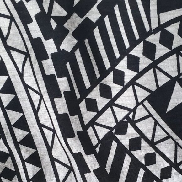 60s Mod Print Retro Nina Ricci Style Sleeveless Dress Black & White Shift Dress - Picture 7 of 16